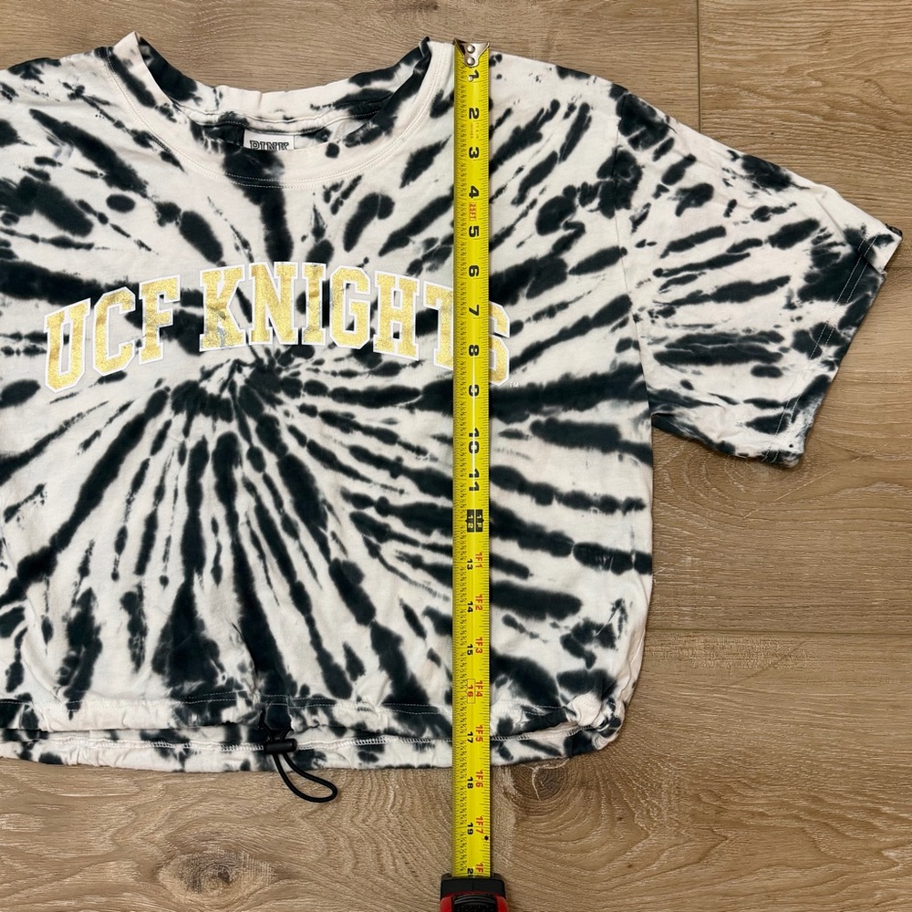 PINK Victoria's Secret Black and White Tie-Dye Tee UCF Knights - Picture 7 of 7
